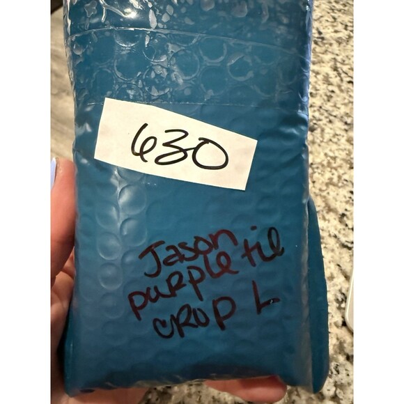 Jason WU crop Top Womens Lavender Purple Linen Tie Front Smocked Back NWOT LARGE - Picture 9 of 9